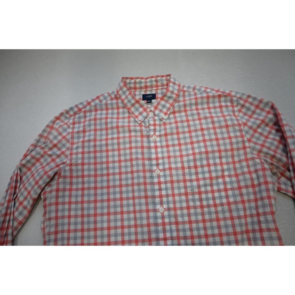 J Crew Button Up Dress Shirt Long Sleeve Classic Plaid Casual Mens Sz XL - Picture 5 of 8